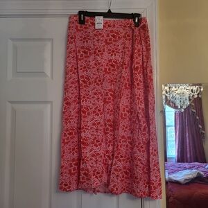 J. Crew Orange And Pink Skirt Size M NWT